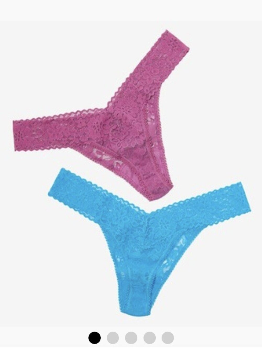 2 Hanky Panky Plus Size Lace Thongs Set in Mauve and Blue New In Package